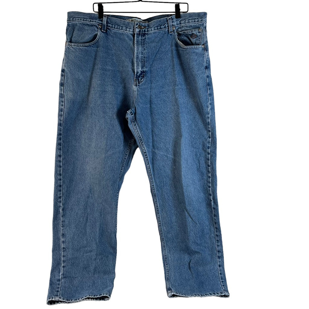 Harley-Davidson Mens Classic Straight Jeans Blue Medium Wash Denim Solid 42X34